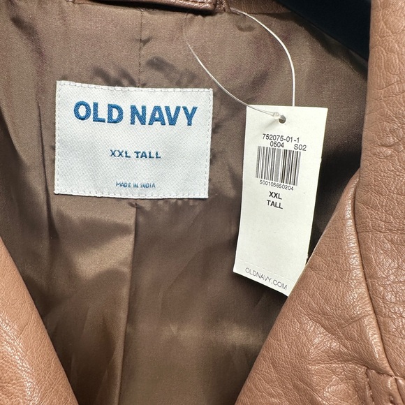 Brown faux leather moto jacket NWT - Picture 4 of 8